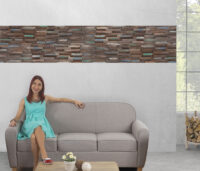 10er-Set Teak Wandfliesen (1m2) 3D Wandverkleidung Wandpaneele