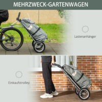 2-in-1 Fahrradanhänger und Einkaufstrolley 53x43x110cm Veloanhänger