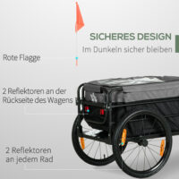 2-in-1 Fahrradanhänger und Handwagen 130x64x64 Veloanhänger
