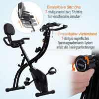 2-in-1 Heimtrainer und Fahrradtrainer klappbar mit Magnetwiderstand für effektives Cardio-Training zu Hause.