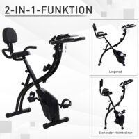 2-in-1 Heimtrainer und Fahrradtrainer klappbar mit Magnetwiderstand für effektives Cardio-Training zu Hause.