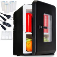 Leiser und tragbarer 2-in-1 Mini-Kühlschrank (15 Liter) für Auto und Büro.