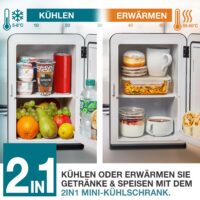 Leiser und tragbarer 2-in-1 Mini-Kühlschrank (15 Liter) für Auto und Büro.