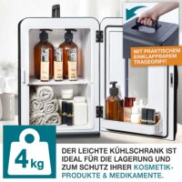 Leiser und tragbarer 2-in-1 Mini-Kühlschrank (15 Liter) für Auto und Büro.