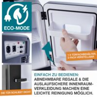 Leiser und tragbarer 2-in-1 Mini-Kühlschrank (15 Liter) für Auto und Büro.