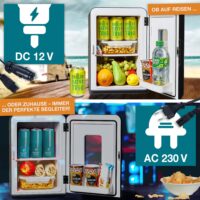 Leiser und tragbarer 2-in-1 Mini-Kühlschrank (15 Liter) für Auto und Büro.