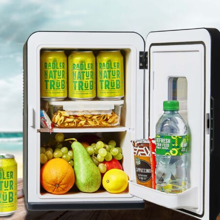 Leiser und tragbarer 2-in-1 Mini-Kühlschrank (15 Liter) für Auto und Büro.