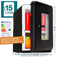 Leiser und tragbarer 2-in-1 Mini-Kühlschrank (15 Liter) für Auto und Büro.