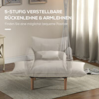 2-in-1 Sessel Loungesessel Relaxsessel Creme - Vielseitiger Loungesessel in Cremefarbe.
