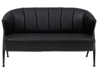 2-Sitzer Lounge-Sofa Vintage Retro Industrial Kunstleder schwarz