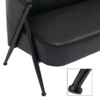 2-Sitzer Lounge-Sofa Vintage Retro Industrial Kunstleder schwarz