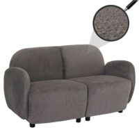 2-Sitzer Loungesofa Chenille Stoff Öko-Tex hellgrau