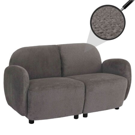 2-Sitzer Loungesofa Chenille Stoff Öko-Tex hellgrau