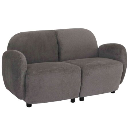 2-Sitzer Loungesofa Chenille Stoff Öko-Tex hellgrau