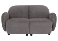 2-Sitzer Loungesofa Chenille Stoff Öko-Tex hellgrau