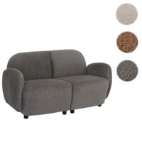 2-Sitzer Loungesofa Chenille Stoff Öko-Tex hellgrau