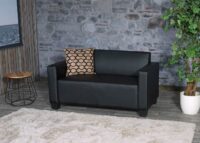 2-Sitzer Loungesofa Kunstleder schwarz