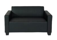 2-Sitzer Loungesofa Kunstleder schwarz