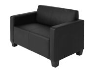 2-Sitzer Loungesofa Kunstleder schwarz