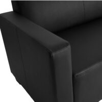 2-Sitzer Loungesofa Kunstleder schwarz