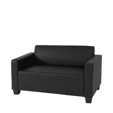 2-Sitzer Loungesofa Kunstleder schwarz