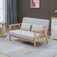 2-Sitzer Sofa Loveseat 130x75x78cm bis 200kg belastbar Grau - Robustes Loveseat-Sofa für zwei Personen, Grau.