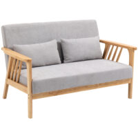 2-Sitzer Sofa Loveseat 130x75x78cm bis 200kg belastbar Grau - Robustes Loveseat-Sofa für zwei Personen, Grau.