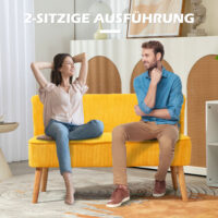 2-Sitzer Sofa 117x56.5x77cm Gelb - Modernes Sofa in Gelb für stilvolle Akzente.