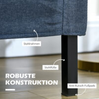 2-Sitzer Sofa 135x67x78cm Dunkelblau - Kompaktes, stilvolles Sofa in Dunkelblau.