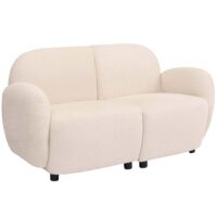 2-Sitzer Sofa Chenille Stoff Öko-Tex zertifiziert creme