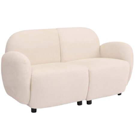 2-Sitzer Sofa Chenille Stoff Öko-Tex zertifiziert creme