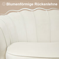 2-Sitzer Sofa Couch 130x77x77cm bis 150kg belastbar Creme - Robuste Couch in Cremefarbe.