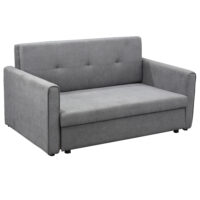 2-Sitzer Sofa Gästebett mit verstecktem Stauraum 152x101x81cm Grau - Sofa mit verstecktem Stauraum für Gäste.