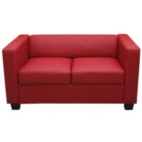 2-Sitzer Sofa aus Leder Loungesofa rot