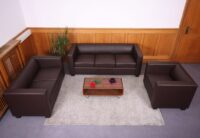 2-Sitzer Sofa aus Leder Loungesofa rot
