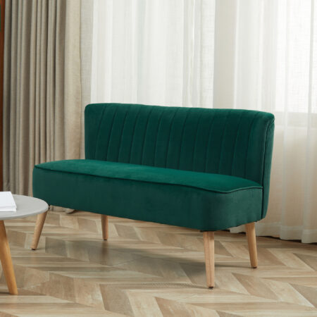 2-Sitzer Sofa Loungesofa 117x56.5x77cm Dunkelgrün - Elegantes Loungesofa in modischem Dunkelgrün.