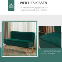 2-Sitzer Sofa Loungesofa 117x56.5x77cm Dunkelgrün - Elegantes Loungesofa in modischem Dunkelgrün.