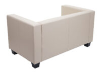 2-Sitzer Sofa Loungesofa Kunstleder creme