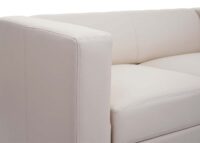 2-Sitzer Sofa Loungesofa Kunstleder creme