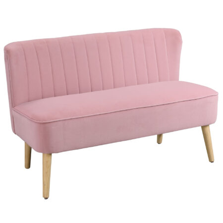 2-Sitzer Sofa Polstersofa 117x56.5x77cm Rosa - Gemütliches Polstersofa in modernem Rosa.