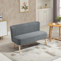 2-Sitzer Sofa Polstersofa mit Holzrahmen 117x56.5x77cm Hellgrau - Polstersofa mit Holzrahmen, in dezentem Hellgrau.