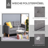 2-Sitzer Sofa mit Stauraum 117x62x78cm Grau - Kompaktes Sofa mit verstecktem Stauraum.