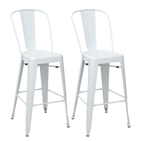 2er-Set Barhocker JAM-A73 Industriedesign weiss