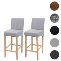 2er-Set Barhocker JAM-C33 Holz hellgrau helle Beine