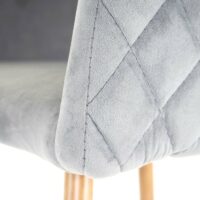 2er-Set Barhocker JAM-D72 Küchenhocker Holzoptik Samt grau