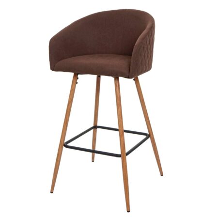 2er-Set Barhocker JAM-D72 Küchenhocker Holzoptik braun