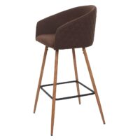 2er-Set Barhocker JAM-D72 Küchenhocker Holzoptik braun