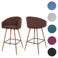 2er-Set Barhocker JAM-D72 Küchenhocker Holzoptik braun