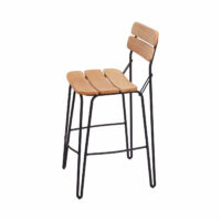 2er-Set Barhocker JAM-G71 Bistrostuhl Industrial Holz naturbraun