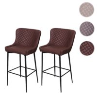 2er-Set Barhocker JAM-H79 Vintage Metall Fussablage braun